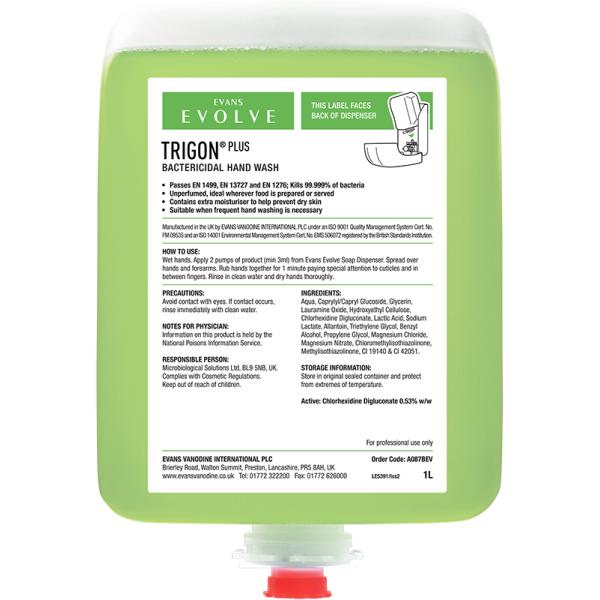 TRIGON-PLUS---Bactericidal--Unperfumed-Liquid-Hand-Wash-Cartridge-EN1499--EN13727---EN1276-1L